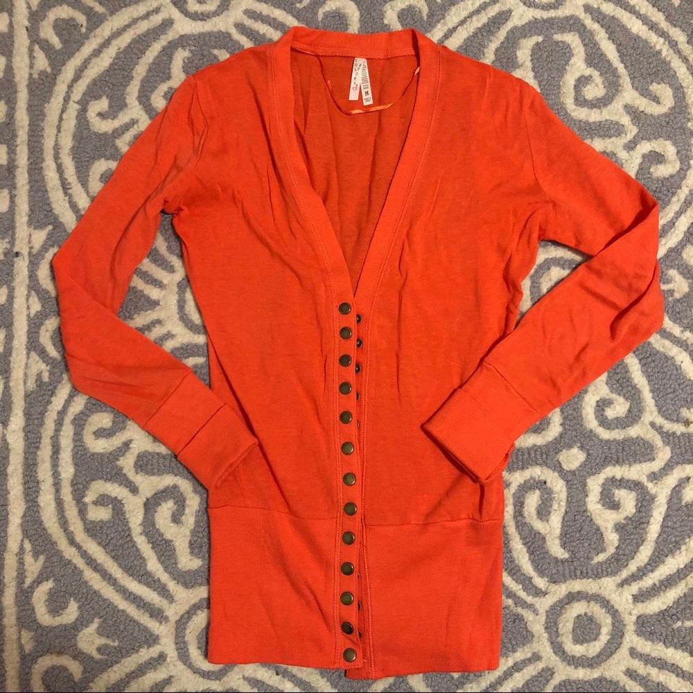 Medium Colorstory orange snap Cardigan